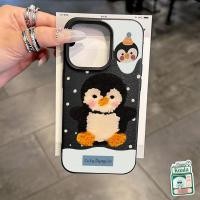 ราคา เคสไอโฟน16 เข้ากันได้กับ IPhone XR 11 12 16 13 15 14 Pro Max 7 15 8 14 Plus XS X Max เคสลายจุดเพนกวินปักลายการ์ตูน (41551924632)