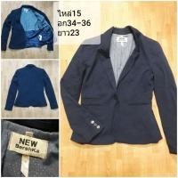 ราคา New Bershka blazer เสื้อคลุมสีน้ำเงินกรมท่า (16596965936)