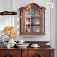 ราคา Vintage Farmhouse - ตู้โชว์ ตู้โชว์ไม้สไตล์วินเทจ ตู้กระจกติดผนังสไตล์วินเทจ (44103760196)
