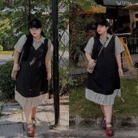 ราคา เดรสเชิ้ตลายริ้วพร้อมเสื้อกั๊ก (29788754999)