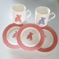 ราคา เซตแก้วจานเซรามิก mikihouse ญี่ปุ่น5ชิ้น (3519493840)