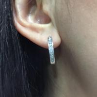 ราคา ต่างหูห่วงเพชรทองคำขาว (937676416)