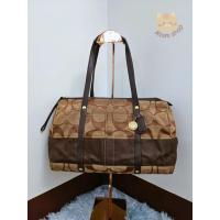 ราคา COACH (โค้ช) แท้ % ผ้าทอสีน้ำตาล สวยมากๆ สภาพ 95% (22576508558)