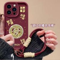 ราคา 3D Rotatable Gold รับ Rich Lanyard สําหรับ Iphone 13 Pro Max 12 14 15 Pro Max 5 5S 6 6S 7 8 11 Plus X XS Max XR 11Pro 15Pro 14Pro 15plus 14plus ซิลิคอนปกอ่อน (47802446872)