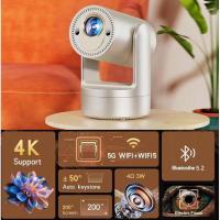 ราคา โปรเจคเตอร์ 4เค แบบพกพาขนาดเล็กในตัว 180 ° หมุนกระทะเอียงการเชื่อมต่อไร้สายสําหรับโปรเจคเตอร์โฮมเธียเตอร์ความละเอียดสูงหน้าจอเดียวกัน (42360593436)
