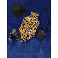 ราคา ✨ บอดี้สูทซีทรูแขนกุด คอเต่า ลาย VERSACE✨ (11905051706)