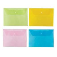 ราคา แฟ้มกระดุม F4 คละสี ซองพลาสติก ซองใส่เอกสาร (1 ใบ) (43753263377)