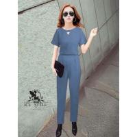 ราคา ชุดเซ็ทเสื้อกางเกง ดูดี ผ้าฮานาโกะ (1959779054)