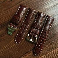 ราคา Suitable For Panerai Watch Strap Crocodile Leather Genuine Wristband Men's Pin Buckle Butterfly Bro (29672107028)