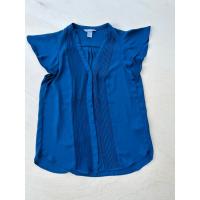 ราคา เสื้อแบรนด์ H&Mเนื้อผ้าชีฟองสีน้ำเงินออกน้ำทะเลมือสอง (16892167870)