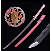 ราคา นำเข้า ดาบซามูไร Handmade รุ่น Pink Katana งานตีมือ Full Tang ใบดาบจริง เหมาะสำหรับ ของขวัญแฟนสาว, สะสมโชว์สุดพิเศษ (41918380266)