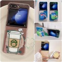ราคา SAMSUNG Magnetic Creative Cup Standเคสโทรศัพท์สําหรับSamsung Galaxy Z Flip 6 Z Flip 5 Z Flip 4/3 Z Flip 7 Clear Hardปกหลัง (41252438810)