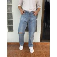 ราคา สินค้าขายดีๆๆกางเกงยีนส์แท้ กระบอกขาใหญ่ 8 นิ้ว งานวินเทจขาดหัวเข่า เกาหลี สุดชิก ใส่สวยทนนาน เท่จริงๆ งานป้าย (18971721715)