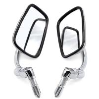 ราคา กระจกรถจักรยานยนต์ ปลายแฮนด์ กระจกมองข้างทรงสี่เหลี่ยม กระจกสี่เหลี่ยม สีเงินเงา (25097787707)