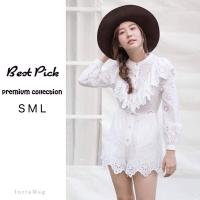 ราคา จั้มสูทขาสั้นสีขาวฉลุ งานป้าย orange juice ไซร์ s (14999378740)