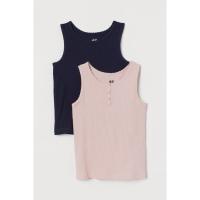 ราคา H&M(เอชแอนด์เอ็ม) เสื้อกล้ามผ้าถักลายแพ็ค 2 ชิ้น เด็กผู้หญิง 0899294_2 (41252142661)