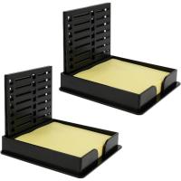 ราคา 2 ชิ้น Sticky Note ผู้ถือลายฉลุพลาสติก Sticky Note Dispenser (กระดาษโน้ตเหนียวไม่บรรจุ) ปฏิบัติโพสต์หมายเหตุแม่แบบสไตล์โพสต์หมายเหตุลายฉลุสําหรับ 3x3 Self-Sticky N (45102521016)