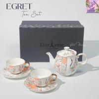 ราคา Violet Flamingo ชุดน้ำชาลายนก Egret Tea Set เซ็ตกาน้ำชา แก้วชาและจานรอง พร้อมกล่องของขวัญ ชุดของขวัญให้ผู้ใหญ่ (21733052436)