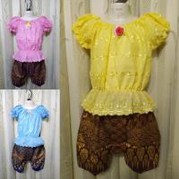 ราคา ชุดไทยเด็กเล็ก #โจงกระเบน S,M,L (62348290)
