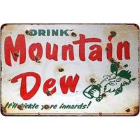 ราคา เครื่องดื่ม Mountain Dew Man Cave Wall Decor, Vintage Look ป้ายโลหะสําหรับ Home Coffee Bar 8 x 12 นิ้ว (40727337474)