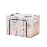 ราคา [มูลค่าสูงสุด] กล่องเก็บเสื้อผ้าโครงเหล็ก LS01-0916-163 สีโปร่งใส 110ล สะดวก (46400826782)