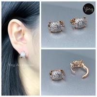 ราคา ส่งเคอรี่ต่างหูเพชร CZ ห่วงเล็กเพชรรูปเต่าน่ารัก ห่วง 1.2 cm (9669867687)