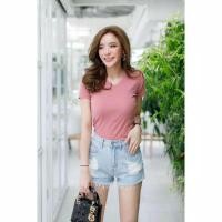 ราคา Bellacita/Ninlin V Neck T-Shirt Top (143) (9432199311)