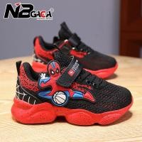 ราคา รองเท้าผ้าใบสำหรับเด็กชาย สไตล์การ์ตูนสีดำและแดง พิมพ์ลายแมงมุม ระบายอากาศได้ดี (47101005109)