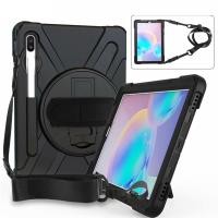 ราคา Samsung Galaxy Tab S6 10.5 นิ้ว 2019 SM-T860 SM-T865 กรณีเด็กปลอดภัยกันกระแทก PC + ซิลิคอน 2 in 1 ไหล่สายคล้องมือขาตั้งฝาครอบปลอก (29127184819)