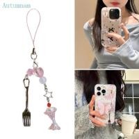 ราคา AUTU แฟชั่นลูกปัดไอศกรีมส้อมโทรศัพท์ Charm สําหรับผู้หญิงสาวลูกปัดพวงกุญแจกระเป๋าเป้สะพายหลังกระเป๋าสตางค์ตกแต่ง (57852211994)