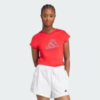 ราคา adidas ไลฟ์สไตล์ เสื้อยืดพิมพ์ลาย Outline ผู้หญิง สีแดง JV6093 (28935855024)