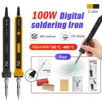 ราคา หัวแร้งบัดกรี หัวแร้ง 100W หัวแร้งไฟฟ้าปรับอุณหภูมิได้ จอแสดงผลดิจิตอล LED บัดกรีไฟฟ้า electric soldering iron (27453325891)