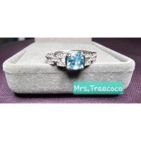 ราคา แหวนเพทายสีฟ้า พลอยแท้ (43622539650)