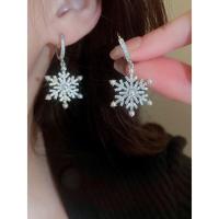 ราคา ต่างหู ต่างหูห่วง ต่างหูเข็มเงิน เกล็ดหิมะ หิมะ Snowflake snow flake (21169202707)
