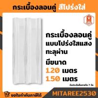 ราคา แผ่นโปร่งแสง-ลอนคู่ (กระเบื้องใส)หนา 1.3 มิล ยาว 1.20 ,1.50 เมตร สีใส (13521531662)