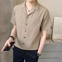 ราคา gq official store เสื้อเชิ้ตผู้ชาย แขนยาว เสื้อสูทแขนสั้นผู้ชาย สไตล์ย้อนยุค อินเทรนด์ สำหรับฤดูร้อน (54953836680)