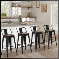 ราคา เก้าอี้บาร์ ทรงสูง สตูล เคาร์เตอร์ พนักพิง ท๊อปนั่งไม้ (21815668974)