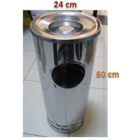 ราคา ถังขยะที่เขี่ยบุหรี่สแตนเลสขนาดใหญ่ 60 ซม. ถังขยะสแตนเลสสูง (40226376127)