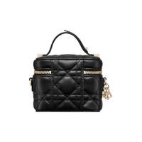 ราคา แท้ 100%/Dior/Ladies new/Super mini LADY DIOR VANITY ลายตารางหวาย/กระเป๋าสะพายไหล่เดี่ยว/กระเป๋าถือ (28926467786)