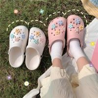 ราคา [โปรโมชั่นลูกค้าใหม่ 14 บาท] พร้อมส่งรองเท้าหัวโต รองเท้าแตะยางนิ่มแบบสวมรัดส้น สีพาสเทล น่ารักสุดๆ (ดอกไม้พาสเทล) (9156831327)