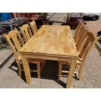 ราคา ชุดโต๊ะรับประทาน​อาหาร​6​ที่นั่ง​ไม้​ยางพารา​ (14088217901)