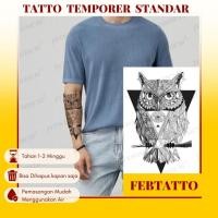 ราคา Basic รอยสักชั่วคราวขนาด 21cmx15cm Aesthetic Tattoo Motif ชั่วคราว Tattoo สติกเกอร์ฮาลาล Tattoo ขายส่งนกฮูก Motif Tattoo HB 454 (52302569667)