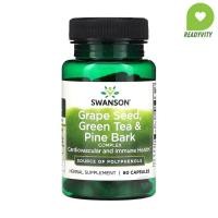 ราคา Swanson, Grape Seed, Green Tea & Pine Bark Complex, 60 Capsules (25668669633)