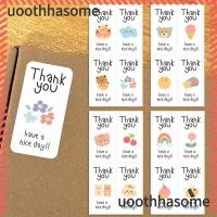 ราคา UOTHHASOME 100/200 ชิ้นสติกเกอร์ปิดผนึก,สแควร์กาวปิดผนึกตกแต่งป้าย,วินเทจ DIY การ์ตูนขอบคุณสติกเกอร์ตกแต่งกล่องของขวัญ (55102061970)