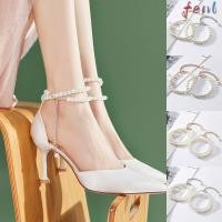 ราคา เฟนเชือกผูกรองเท้าสำหรับผู้หญิง สีขาว พร้อมกำไลข้อเท้าโซ่มุกเพิ่มความปลอดภัยในการสวมใส่ (29938697639)