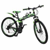 ราคา K-BIKE จักรยานเสือภูเขาพับได้ Folding Mountain Bike 26 นิ้ว 21Speed SHIMANO รุ่น TEXAS 26K69 เขียว #22 (621430691)