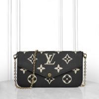 ราคา สินค้าแท้มือสอง Louis Vuitton women's bag กระเป๋าสะพายข้าง กระเป๋าหลุยส์วิตตองสีดำสายโซ่ M82509 (42650076044)