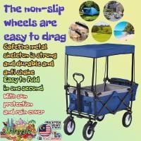 ราคา Camping Wagon Picnic Cart พับช้อปปิ้งท่องเที่ยวกลางแจ้งพับรถเข็น Garden Beach กระเป๋าเดินทาง Wagons พร้อม canop (43521566831)