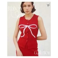 ราคา CUPPA - RIBBON Vest Top (3 สี) เสื้อแขนกุดไหมพรม ทอลายโบว์ ผ่าหน้า มีกระดุม เนื้อผ้านุ่ม ใส่สบาย (25389071983)
