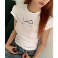 ราคา Hotgirl พร้อมส่งจากกทม ✨Y2K CROP TOP เสื้อยืดแขนสั้นคอกลมผู้หญิงสีขาวเสื้อครอปสั้นดัดโบว์เซ็กซี่ ทรงเข้ารูป (29057101434)